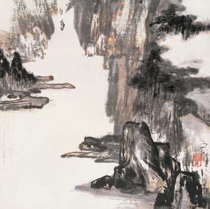谢之光 山水 立轴
